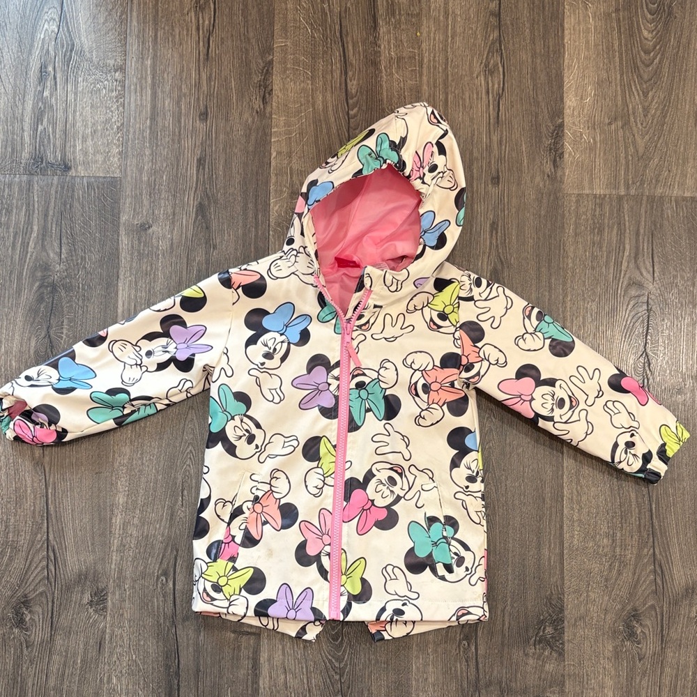 Disney Kids Raincoat with Mickey Mouse Print - Pink and Cream